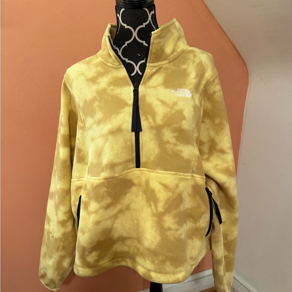 The North Face Yellow Tie-Dye Fleece Pullover